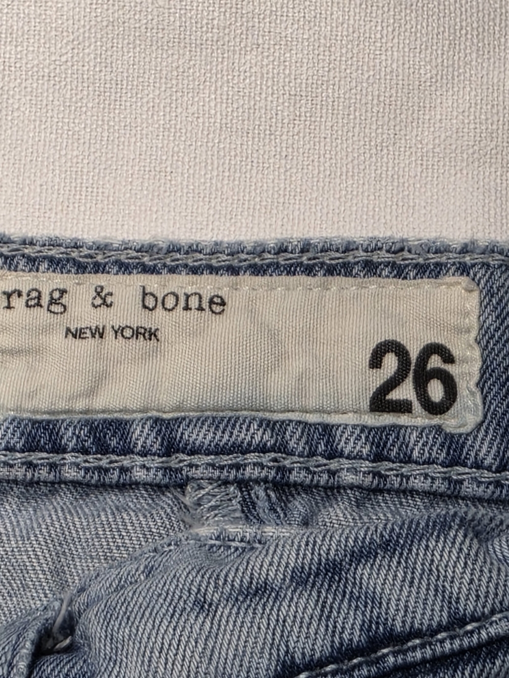 rag & bone Sofie Splice Jeans Size 26 Ultra Wide Leg High Rise Alisha Blue Denim - Picture 15 of 16